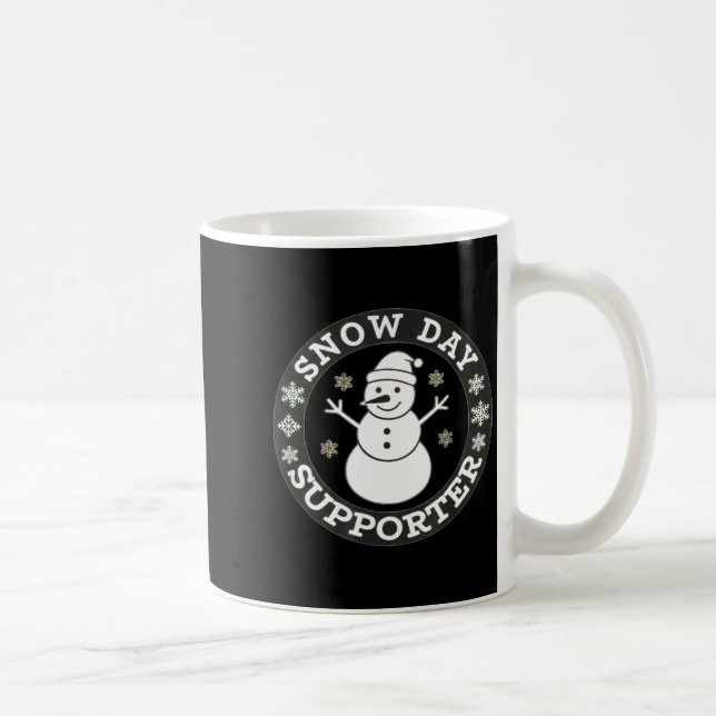 Caneca De Café Snow Day Suprter Fun Winter Snowflake Teacher Stud (Direita)