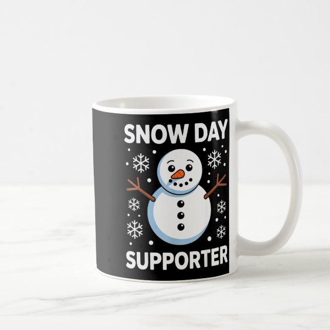 Caneca De Café Snow Day Suprter Snow Snowflake Snowman Winter Tea (Direita)