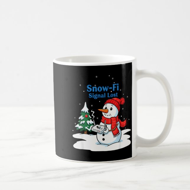 Caneca De Café Snow-fi Signal Lost Funny Christmas Snowman Wifi  (Direita)