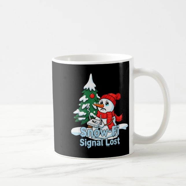 Caneca De Café Snow-fi Signal Lost Funny Snowman Christmas Art  (Direita)