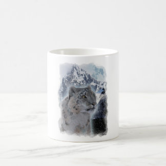 Caneca De Café SNOW LEOPARD Espécies Ameaçadas de Gato Grande