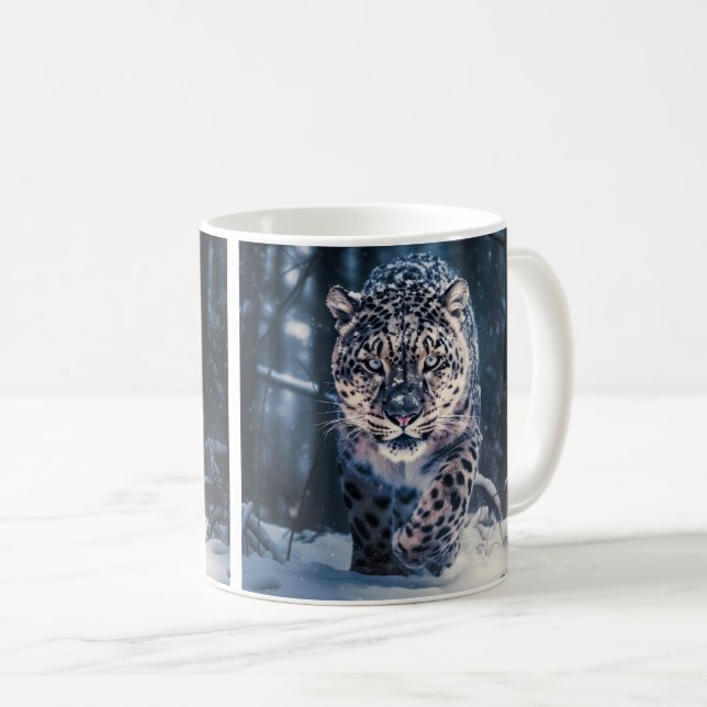 Caneca De Café Snow Lepard (Frente Esquerda)