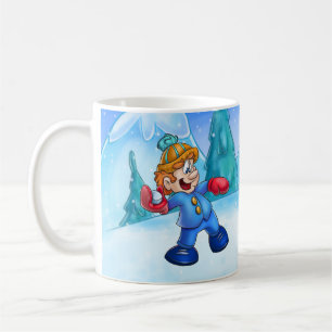 Caneca De Café snowball de jogo do menino bonito dos desenhos