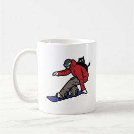 Caneca De Café Snowboard com o Meu Gato