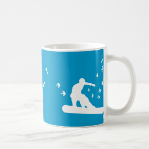 Caneca De Café SnowBOARD com pássaros