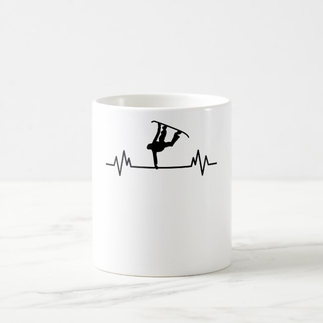Caneca De Café Snowboard Heartbeat Engraçado Esporte Engraçado Pr (Centro)