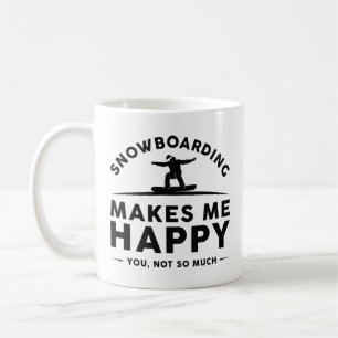 Caneca De Café Snowboard Me Faz Feliz Não Tanto