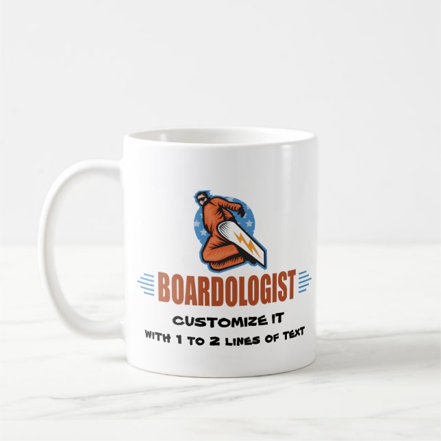 Caneca De Café Snowboard Personalizado (Esquerda)