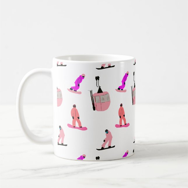 Caneca De Café Snowboard Rosa Snowboard (Esquerda)