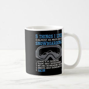 Caneca De Café Snowboard Snowboard Bacon 5 Coisas Que Gosto De Al