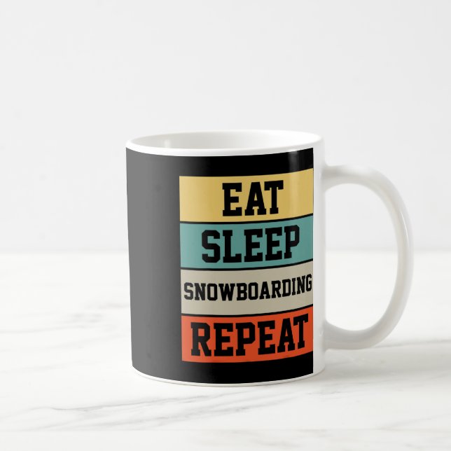 Caneca De Café Snowboard Snowboarder Snowboard - Presente Retroat (Direita)