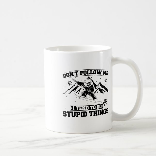 Caneca De Café Snowboard Snowborder Não me siga (Direita)