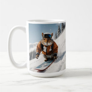 Caneca De Café Snowboard Squirrel Wintertime Whimsper Animal