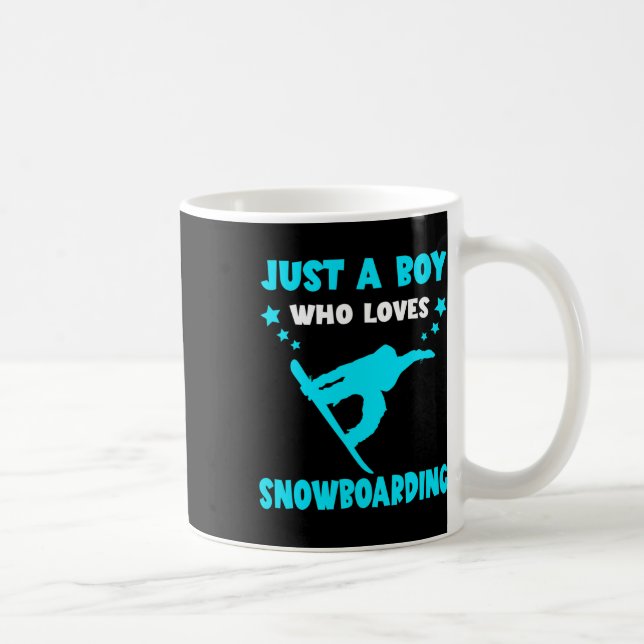 Caneca De Café Snowboard Winter Sport Snowboarder Apenas Um Rapaz (Direita)