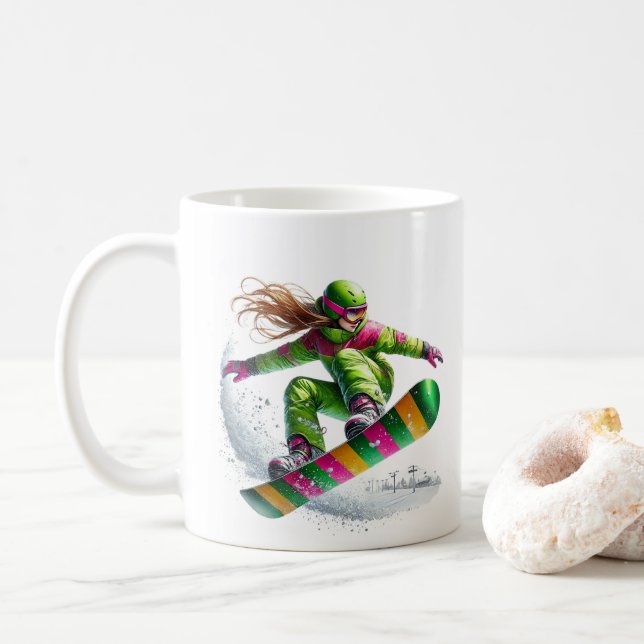 Caneca De Café Snowboarder  (Com Donut)