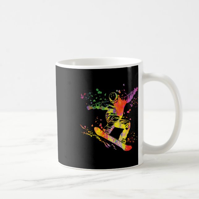 Caneca De Café Snowboarder Colorful Snowboard 12 (Direita)