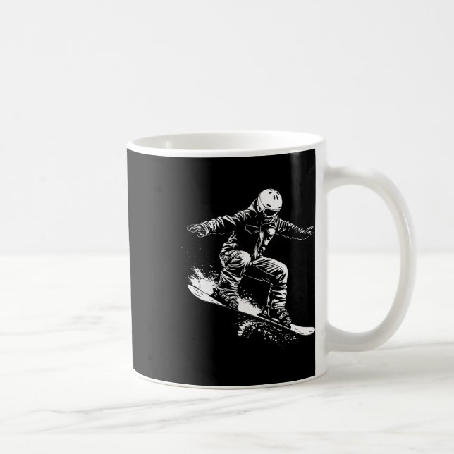 Caneca De Café Snowboarder Desenho Snowboard Slope 1 (Direita)