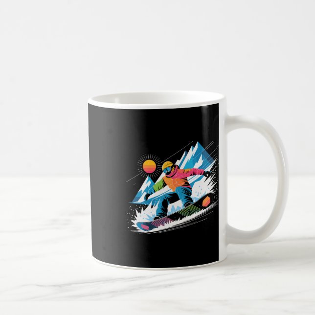 Caneca De Café Snowboarder Explora O Lover Snowboard Dos Slopes (Direita)