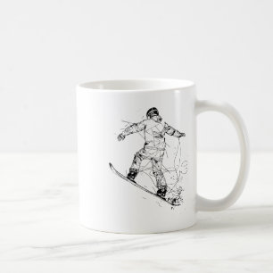 Caneca De Café Snowboarder Graphic Alpino