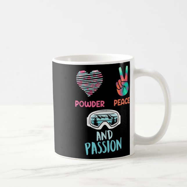 Caneca De Café Snowboarder Powder Peace E Pion Funny Girls (Direita)