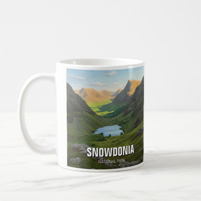 Caneca De Café Snowdonia National Park Wales Viagem (Esquerda)
