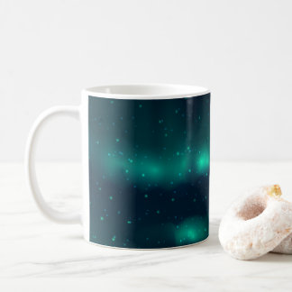 Caneca De Café Snowfall Aurora Borealis - Trabalho de arte de luz