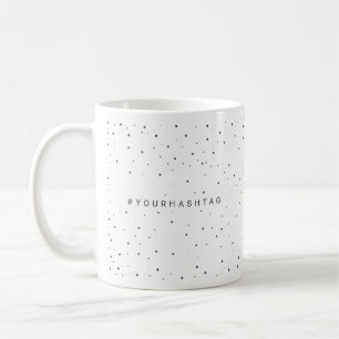 Caneca De Café Snowfall Hashtag   Mídia social moderna minimalist