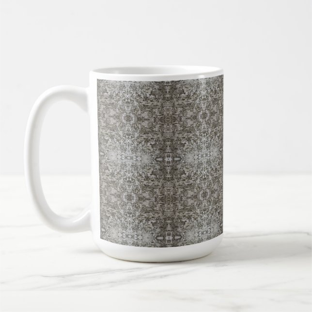 Caneca De Café Snowflake Lace Tree Bark Patterned (Esquerda)