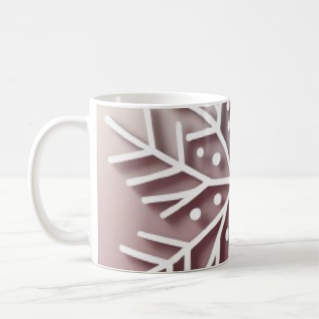 Caneca De Café Snowflake Ornament Icon – Winter Holiday Design  (Esquerda)