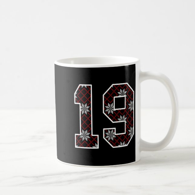Caneca De Café Snowflake Ugly Christmas Number 19 Uniform #19 Jer (Direita)