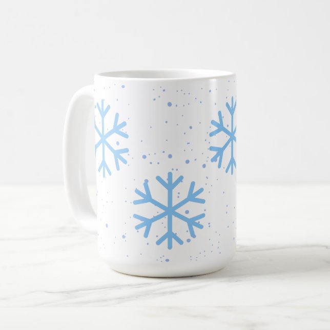 Caneca De Café Snowflakes Holiday Mug (Frente Esquerda)