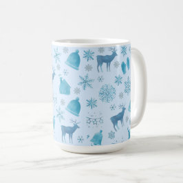 Caneca De Café Snowflakes, Reindeer & Elegant Holiday Design
