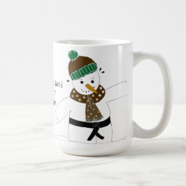 Caneca De Café Snowman a fazer artes marciais