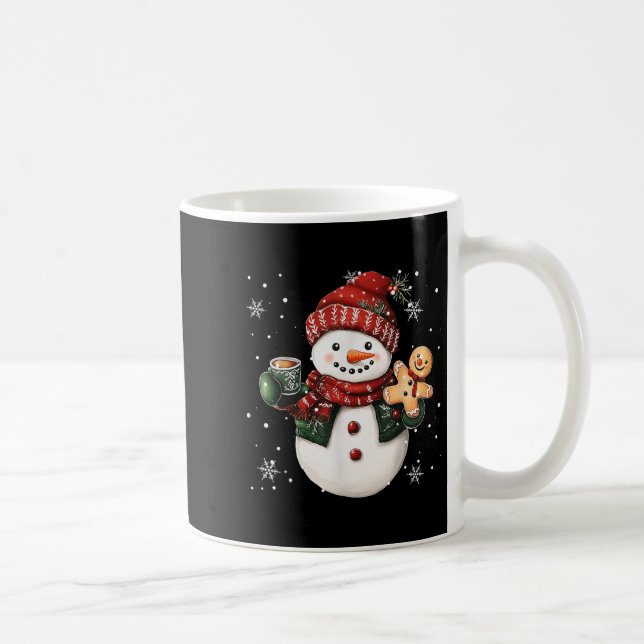 Caneca De Café Snowman Beanie Coffee Latte Ginggerbread Merry Chr (Direita)