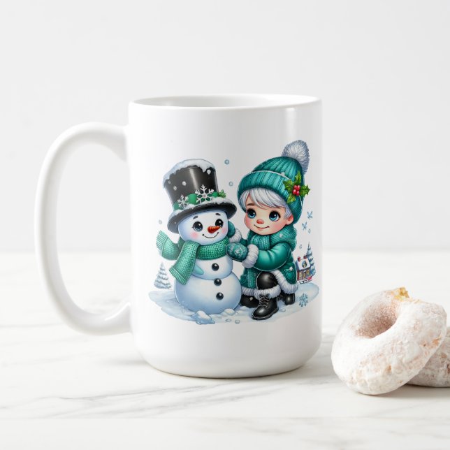 Caneca De Café Snowman Caffee Mug (Com Donut)