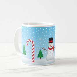 Caneca De Café Snowman & Candy Cane Winter Wonderland
