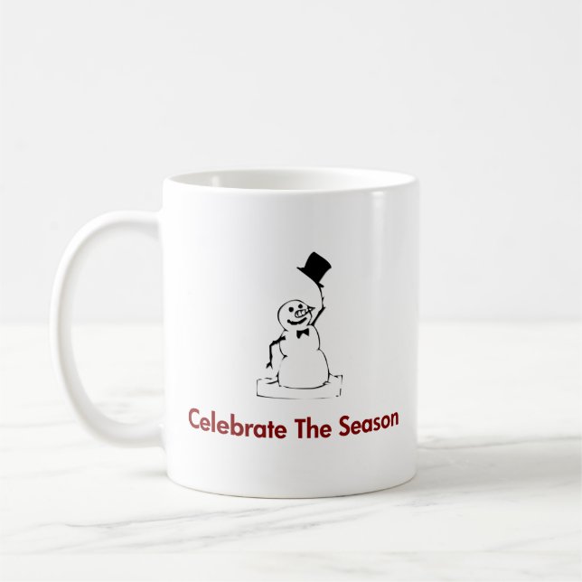 Caneca De Café Snowman Celebra A Estação (Esquerda)