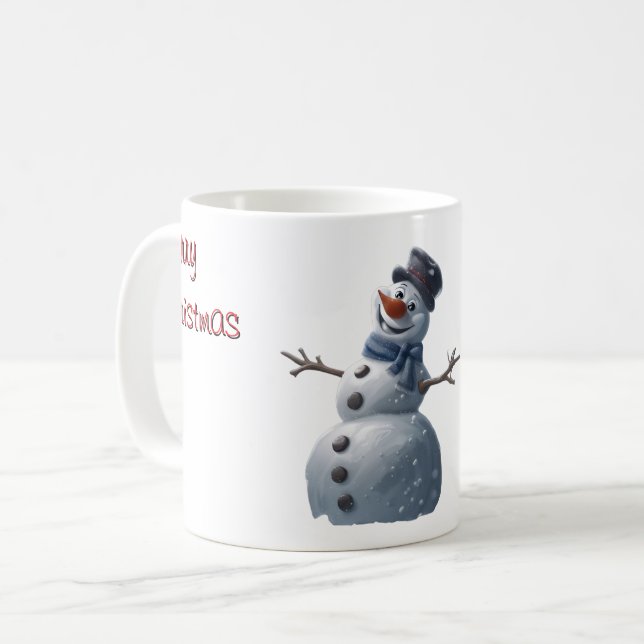 Caneca De Café Snowman Christmas Mug (Frente Esquerda)