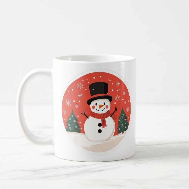 Caneca De Café Snowman Christmas Mug | Café de Natal | Winte (Esquerda)