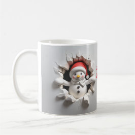 Caneca De Café Snowman com a Ruptura 3D de Santa Hat