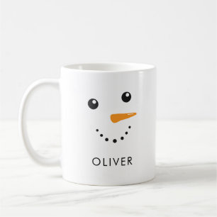 Caneca De Café Snowman Cute Personalizado Face Clássica