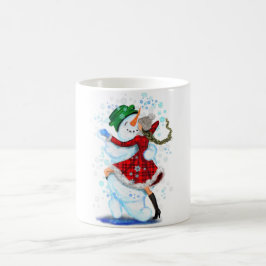Caneca De Café Snowman de Natal e Raparigas Dançarinas Café Mug