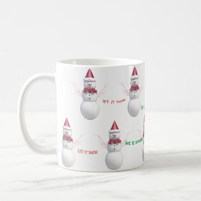 Caneca De Café Snowman Deixe-o nevar (Esquerda)