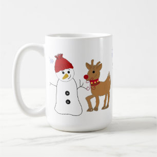 Caneca De Café Snowman e uma Reindeer