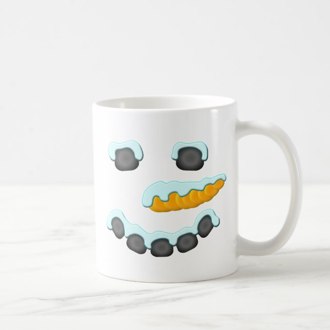 Caneca De Café Snowman Face Design (Direita)