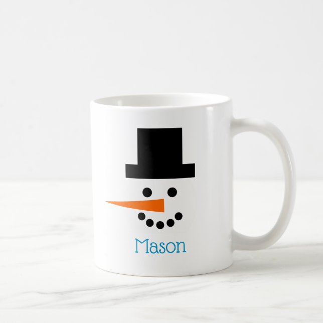 Caneca De Café Snowman Face Personalizada Feriado de inverno Ssor (Direita)