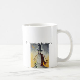 Caneca De Café Snowman - Folk Art Primitivo