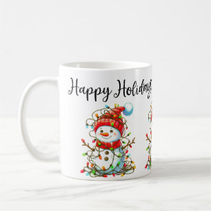 Caneca De Café Snowman Happy Holidays Mug