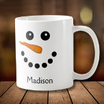 Caneca De Café Snowman Mugs Personalizado<br><div class="desc">Bonita "Snowman Mug" personalizada para os feriados! Perfeito para café ou chocolate quente.</div>