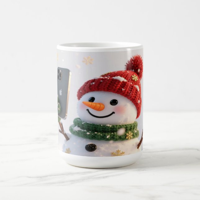 Caneca De Café Snowman Selfie Christmas Mug (Centro)